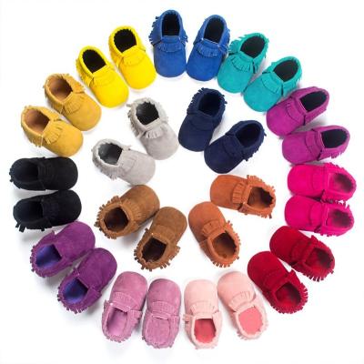 China New Lovely Light Weight Good Quality Soft Sole Infant Shoes Girls Candy Color Baby Moccasins Tassel Baby Shoes for sale