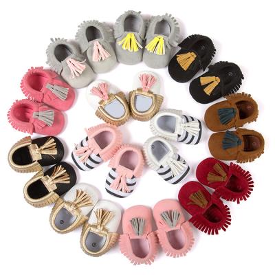 China Suede outsole wholesale stylish baby leather shoes for girls and boys for sale