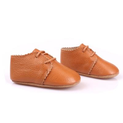 China Wholesale Cow Soft Sole Genuine Leather Orange Color Suede Outsole Oxford Non-slip Soft Baby Shoes for sale