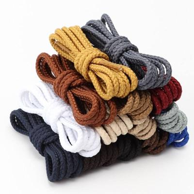 China Hot Fashion Round Shoe Lace Rope Increasing Laces Loose Mountaineering Laces Striped Round Lace Martin Boot Laces for sale