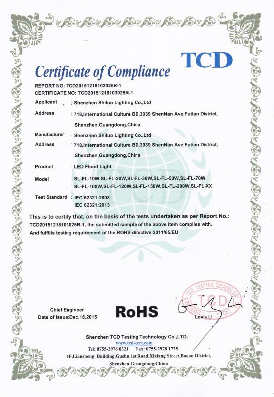 RoHS - Shenzhen Shiluo Lighting Co., Ltd.