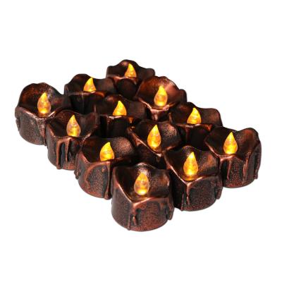 China Halloween LED Tea Light Flameless Flameless Candles, Battery Operated Flickering Electric Candle, Votive LED Timer Candles for sale