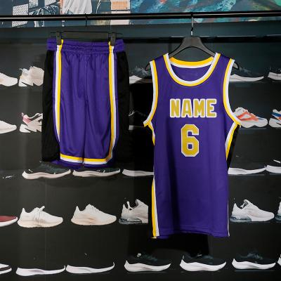 China Wholesale Custom Cheap High Quality James Jersey Shorts Basketball Suit Antibacterial for sale