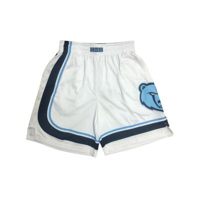 China Uniform Style Logo Retro Basketball Colorful Antibacterial Basketball College Fashion Gray Bear Lakerss Club Fan Shorts White for sale