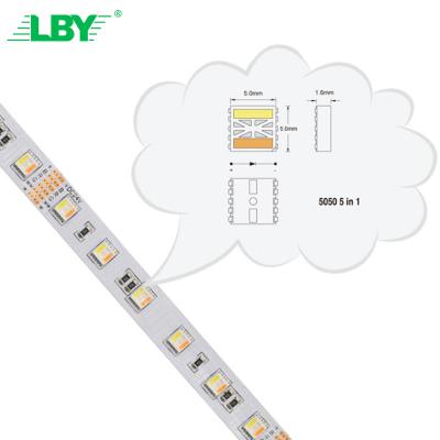 China LBY 5M Led Strip Lights Smd 5050 Rgb 44 Key Remote 12V P Underglow Chasing 5050 Rgb Led Strip For Roof 20 M for sale