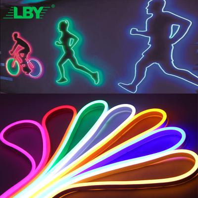 China LBY 2.5Cm*2.5Cm 10 Meter Hand Sensor Waterproof Rgb Neon Flex 12V 6*12 Smd 2835 5V Led Flexible Light Neon Led Strip for sale