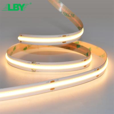 China LBY High Quality White Color Led Light Strip 24V 5M Dc Flexible Waterproof Ip65 Ip67 10M Ip54 Cob Led Strip Light for sale