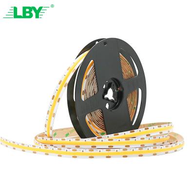 China LBY Cob Led Strip Light Flexible 100M 1056 Leds/M Dc Flexible Ip65 Ip67 Rgbw Usb Magic 24 Cct Cob Led Strip for sale