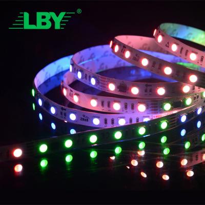 China LBY Wholesale Price 5 Meter Dreamcolor Led Light Strip Flexible Smd5050 Ws2812B Led Strip 60Leds/M Adjustable Rgbic Led Strip for sale