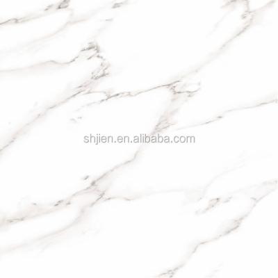 China Interior Tiles High Quality Super White Marble Look Full Polished Glazed Porcelain Tile for sale