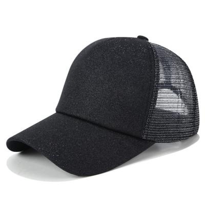 China JOINT Women Summer Fashion Mesh Hat Glitter Baseball Cap Breathable Trucker Hats for sale