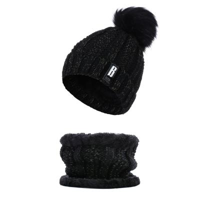 China Cozy Wholesale Thick Custom Beanie Scarfs Set For Winter Women Knitted Hat for sale