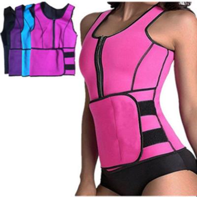 China Waist Trainer Tank Top Neoprene Antibacterial Sauna Sweat Vest With Adjustable Belt for sale