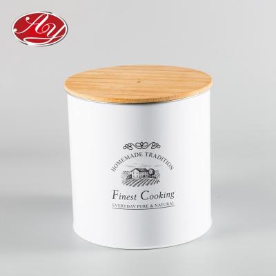 China High Quality Bamboo Material Eco - Friendly And Recyclable Lid Roll Round Tin Box for sale