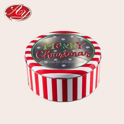 China Round Metal Tin Can Box Lovely Material Eco-friendly And Recyclable Christmas Gift for sale