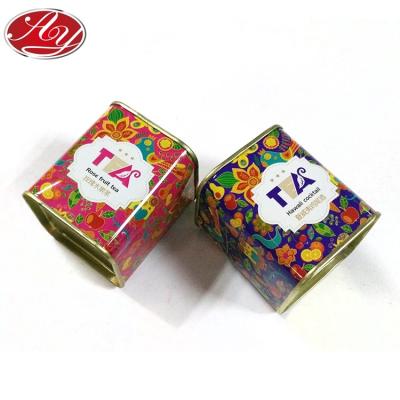 China Rose Fruit Tea, Tea, Cocktail Small Tin Box Square Tin Can from Hawaii for sale