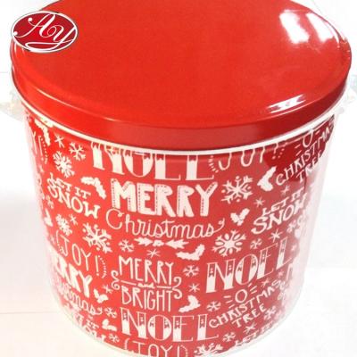 China High Quality Customized Round Material Eco-friendly And Recyclable Christmas Tin Bucket for sale