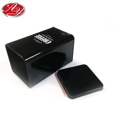 China Wholesale Eco-Friendly And Recycleable Material Metal Storage Tins Black Gift Tin Box For Coffee for sale