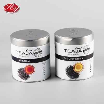 China Eco - Friendly And Recyclable Material Custom Printed Small Round Tea Tin Box for sale