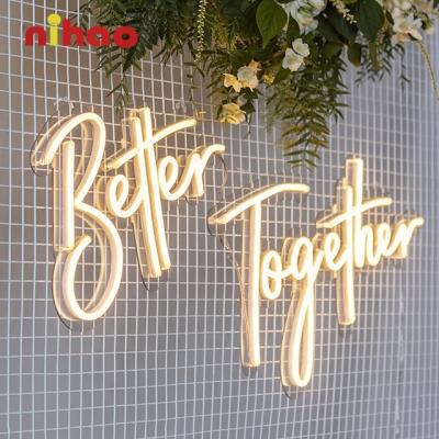 China Buildings NIHAO Custom Electronic Signs Birthday Wedding LED Light Sign Neon Sign For Holiday Promotion for sale