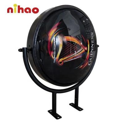 China Outdoor Available Discount Customized Outdoor Round Led Thermoforming Rotating Advertising Light Box Waterproof Led Light Signage for sale