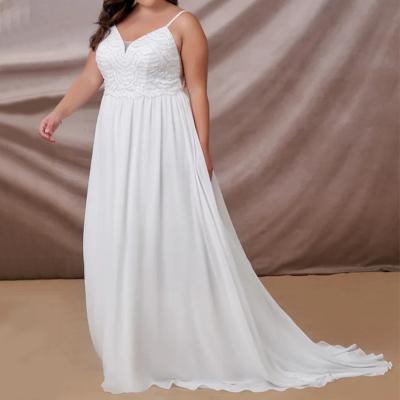 China Custom Made White Chiffon Sleeveless Elegant Women Anti-static Floor Length Plus Size Woman Party Dresses for sale