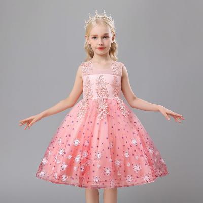 China Breathable High Quality Ball Gown Bow Summer Sleeveless Pink Lace Up Backless 2nd Birthday Dress For Girl for sale