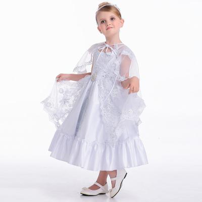 China Breathable Wholesale Embroidery White Ball Gown Beading Baptism Long Dresses Baptism Dresses Baptism for sale