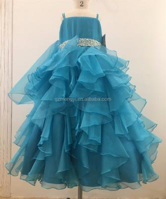 China Long Elegant Long Pageant Dresses For Party Girls Ruffle Ball Gowns Wedding Puffy Maid Wear Dress for sale