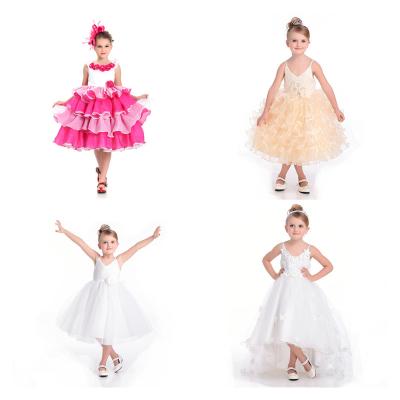 China Kids Breathable Custom High Quality Girl's 7th Birthday Dress Pink Dress For Gilr Children for sale