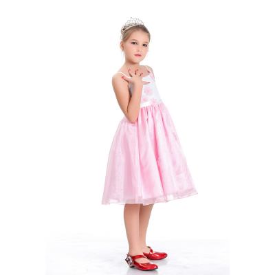 China Baby Satin Lining Organza Birthday Party Dress Breathable Holiday Party Dresses With Applique for sale