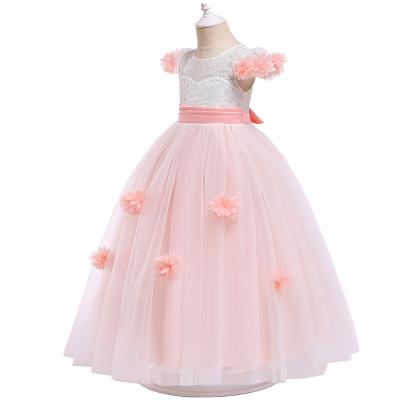 China High Quality Breathable Princess Flower Girl Dresses Princess Dress Sleeveless Party Floor Length Bow Dress for sale