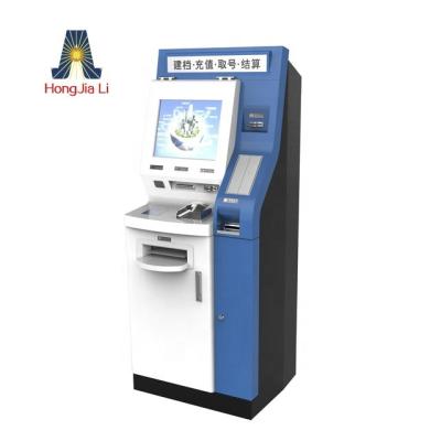 China Indoor Self Service Payment Kiosk with ATM, Thermal Printing, Card Reader, Ticket Vending Machine for sale