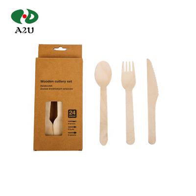 China Disposable Biodegradable Disposable Cutlery Natural Wood Fork Eco - Friendly for sale