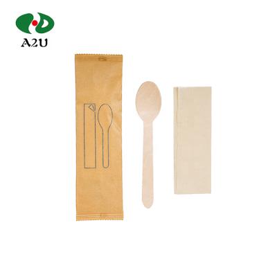 China Eco Friendly Disposable Wooden Restaurant Tableware China Cutlery Set for sale