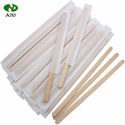 China Viable Individually Wrapped Wholesale Wooden Tea Coffee Stirrers for sale