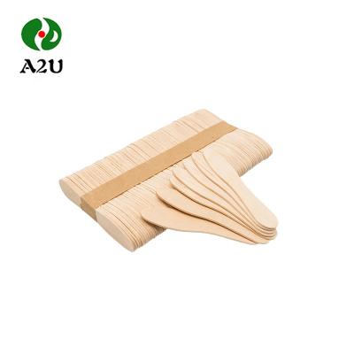 China Viable New Product Ice Cream Disposable Paper Warapped Wooden Spoons Flat Individually for sale