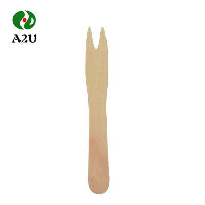 China 95mm Disposable Biodegradable Wooden Chip Fork  Heat Resistance for sale