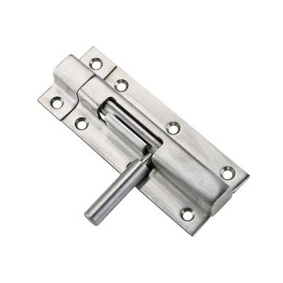 China Modern Style 304 Stainless Steel Latch Barrel Bolt Door Safety Slide Latch Modern Brushed Outdoor Solid Lock for sale