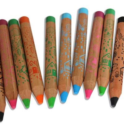 China Customized Wooden Elephant Poplar Wood Mini Colored Pencils Set 3 In 1 Colors Pencil For Drawing for sale