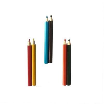 China 12 Colors High Quality Promotional 3.5 Inch Mini Drawing Colored Pencils Customized Logo Wooden Color Pencil For Kids Drawing for sale