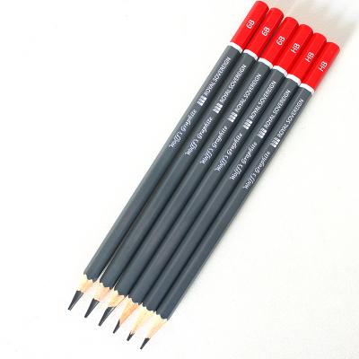 China Modern High Quality Hexagonal Shape OEM Brand Standard Size Hb/6b Wood Graphite Pencils With Dip End for sale