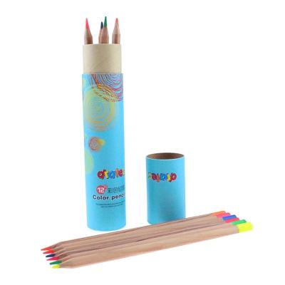 China Custom Wholesale Basswood 12pcs Kids Wooden Eco-friendly Drawing Colored Pencil for sale