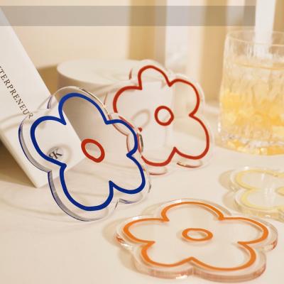 China OEM/ODM Transparent Acrylic Clear Water Cup Drinks Acrylic Coaster Cartoon Coaster for sale