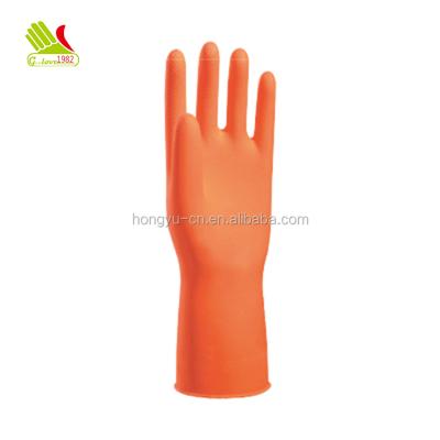 China Lightweight 35g Dipped Lined Rubber Latex Household Cleaning Gloves for sale