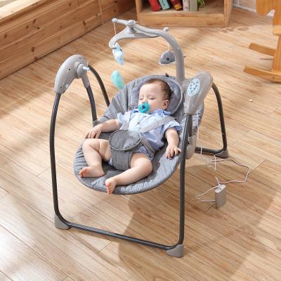 China New Contemporary Remote Control Baby Electric Bouncer with Blue Automatic Infant Swing Seat /usb Tooth Rocker Vibrating Baby Rotator for sale