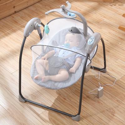 China WESHIONS 2021 New Electric Remote Control Electric Swing Baby Bouncer with Blue Automatic Infant Baby Swing Seat /usb Tooth Vibrating Rocker for sale