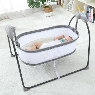 China WESHIONS 2021 New Design Children's Rocking Bed Electric Cradle Hutch Yiwu Factory Modern Most Swing Chair New Infant Electric Smart Baby Bed for sale