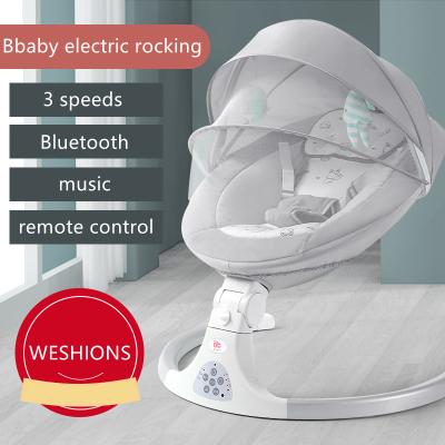 China WESHIONS Supermarket Toys Musical Pink Bouncer Baby Seat Rocker Swing Baby Chair Swing Crib Infant Electric Cradle Contemporary Automatic Swing for sale