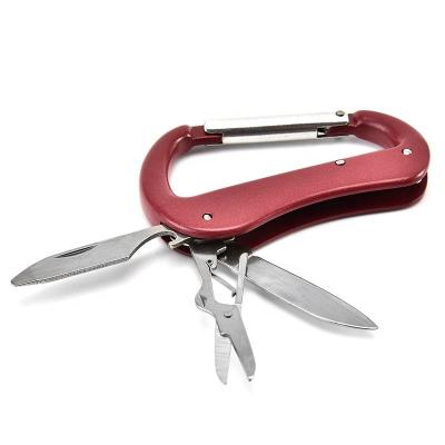 China Funcational A17 Multi Color Multi Handle Stainless Steel Army Multi Tool Aluminum Carabiner Knife for sale